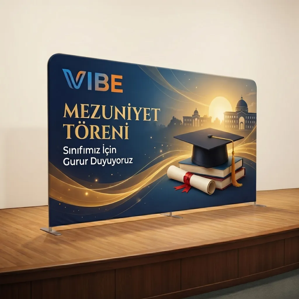 Üniversite Mezuniyet Backdrop Stand - Kumaş Fotoğraf Duvarı | Dekopa