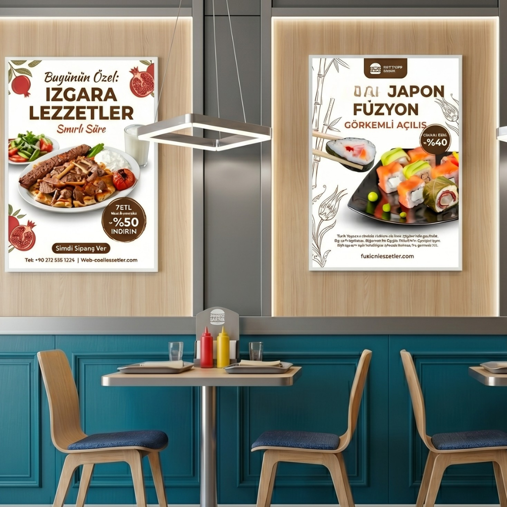 Restoran Duvar Tipi Lightbox Restoran Duvar Tipi Lightbox - Menü Panosu | Dekopa
